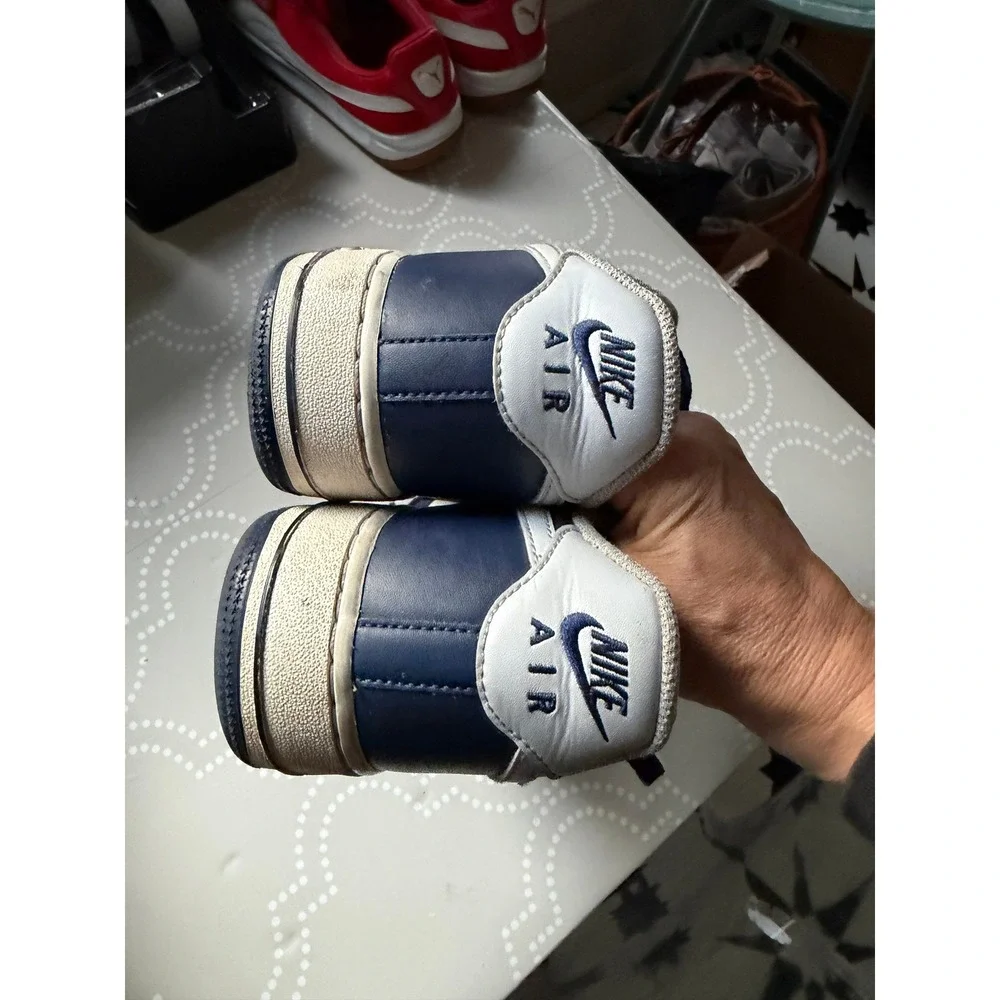 Nike Air Force 1 Low White Royal Blue Leather Sneakers Size 8 FQ8825-100